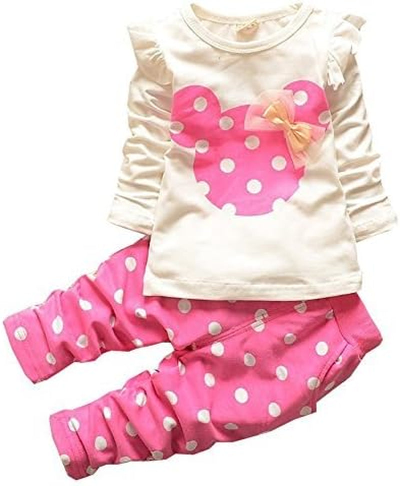 3-Piece Long-Sleeve Toddler Outfit Set for Baby Girls - Cute Tops and Pants