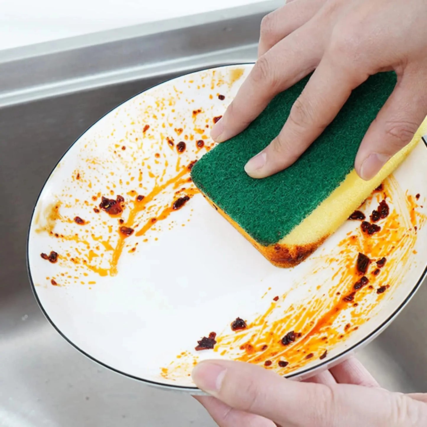 Highly absorbent double-sided sponge magic cleaning pot rust sponge cleaning brush kitchen grease cleaning tool